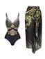 Fashion Strappy One Piece Swimsuit Polyester Embroidered One-piece Swimsuit