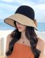 Fashion Khaki Polyester Straw Splicing Slit Bow Sun Hat