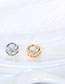 Fashion Silver Geometric Diamond Circle Necklace