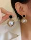 Fashion Gold Alloy Geometric Round Pearl Drop Earrings