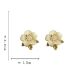Fashion Gold Alloy Diamond Camellia Stud Earrings