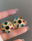 Fashion A Pair Of Round Stud Earrings Alloy Colored Round Stud Earrings