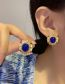 Fashion A Pair Of Oval Stud Earrings Alloy Contrasting Color Drip Oval Stud Earrings
