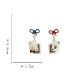 Fashion A Pair Of Contrasting Color Stud Earrings Alloy Dripping Poker Bow Asymmetric Earrings