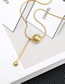Fashion Gold Metal Double Ball Snake Chain Necklace