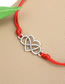 Fashion 8-character Love Reddish-brown Wax Rope Alloy Hollow Heart 8 Character Hair Rope