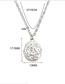 Fashion Silver Irregular Embossed Medal Necklace