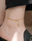 Fashion Gold Gold-plated Titanium And Steel Geometric Anklet