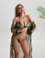Fashion Color Polyester Printed Two-piece Swimsuit Three-piece Set