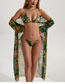 Fashion Color Polyester Printed Two-piece Swimsuit Three-piece Set