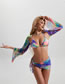 Fashion 2# Polyester Printed Two-piece Swimsuit Gradient Four-piece Set