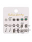 Fashion Silver Alloy Diamond Flowers And Leaves Crown Earrings Set