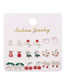 Fashion Silver Alloy Diamond Cherry Branch Earring Set
