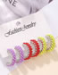 Fashion Color Alloy Rice Bead Braided Round Earrings Set