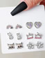 Fashion 4# Alloy Geometric Heart Butterfly Cat Claw Earring Set