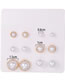 Fashion Gold Alloy Geometric Pearl Earring Set