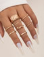 Fashion 2# Alloy Geometric Pearl Irregular Ring Set