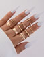 Fashion 1# Alloy Geometric Chain Pearl Cross Butterfly Ring Set