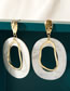 Fashion White Resin Acrylic Hoop Earrings