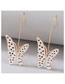 Fashion Gold Alloy Contrasting Color Dot Butterfly Oil Drip Earrings