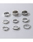 Fashion Silver Alloy Geometric Engraved Ring Set