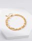 Fashion Gold Gold Plated Copper Double Layer Transfer Bead Chain Anklet