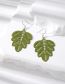 Fashion Khaki Leaves Metal Cutout Leaf Earrings