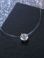 Fashion Silver Geometric Round Zirconia Fishing Line Necklace