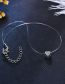 Fashion Silver Geometric Heart Zirconia Fishing Line Necklace