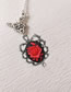 Fashion Necklace Metal Geometric Oval Red Rose Necklace