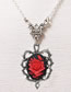 Fashion Necklace Metal Geometric Oval Red Rose Necklace