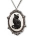 Fashion 2# Metal Oval Black Cat Necklace
