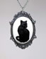 Fashion 2# Metal Oval Black Cat Necklace