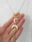 Fashion Gold Metal Geometric Moon Drop Necklace