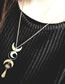 Fashion Gold Metal Geometric Moon Drop Necklace