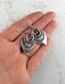 Fashion Silver Metal Geometric Shield Earrings