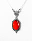 Fashion Red Alloy Geometric Oval Necklace