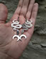 Fashion Silver Alloy Geometric Snake Moon Earrings