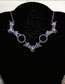 Fashion Silver Metal Geometric Bat Ring Necklace