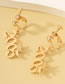 Fashion Gold Alloy Geometric Digital Crown Ear Clip Earrings