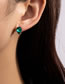 Fashion Light Green Alloy Drop Crystal Stud Earrings