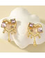 Fashion Gold Alloy Heart Lava Stud Earrings