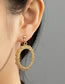 Fashion Gold Alloy Geometric Embossed Oval Clip Earrings