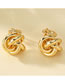 Fashion Gold Alloy Gold Plated Twist Knot Stud Earrings