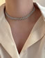 Fashion Silver Geometric Diamond Necklace