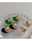 Fashion Green Heart Resin Geometric Heart Stud Earrings