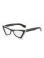 Fashion Zebra Frame Pc Cat Eye Triangular Flat Mirror Glasses