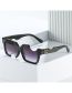 Fashion Black Frame Black Gray Film (white Feet) Pc Notched Square Sunglasses
