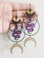 Fashion Gold Metal Geometric Moon Snake Earrings