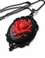 Fashion Black Metal Geometric Oval Rose Necklace